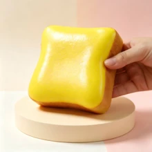 Super Soft Butter Toast Squeeze Toy, Perfect Stress Relief Gift For Birthday, Holiday, Christmas, Halloween - Multicolor - View 2