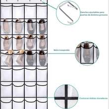 Behind-Door Shoe Hanging Storage Bags - Black 35 Compartments - View 6