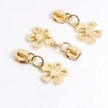 3/4Pcs #5 Zipper Pulls With Gold Chain - Star & Flower Zipper Locks Suitable For Bags, Clothing, Handbags - Nylon Suitable For Zipper Pulls Suitable For DIY Crafts & Repair - Multicolor - View 9