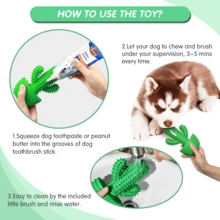 Dog Chew Toys Dog Toothbrush Stick Teeth Cleaning Brush Dental For Medium Large Dog, Puppy Christmas Easter Birthday Gifts, Outdoor Squeaky Toys For Aggressive Chewers Interactive Tough Toys - 綠色 - 查看 7