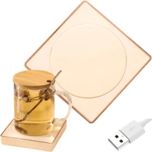 SOKANY USB 桌面杯墊 恆溫 55°C 加熱，靜音運作，適用所有杯型：玻璃、陶瓷、塑膠、罐裝、不鏽鋼及牛奶紙盒，居家與辦公室飲品保溫理想選擇 - 彩色 - 查看 3