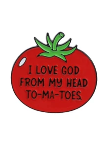 1/3 piezas Broche de metal de aleación de zinc con esmalte, estilo de dibujos animados, con patrones de tomate, zanahoria y rábano, pasador de solapa con diseño de plantas y verduras, accesorio divertido para mochila y ropa - Multicolor - Ver 9
