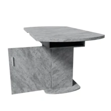 Extendable Oval Dining Table, 110/130 X 70 X 75 Cm, Dining Table With Storage, Coffee/Leisure Table, Modern And Minimalist Dining Table, Space-Saving Multifunctional Dining Table, White With Gold Handle. - Grey - View 11