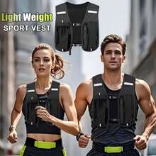 1pc Unisex Lightweight Sports Vest With Phone Pocket - Adjustable Shoulder Straps, Zipper Compartment, Mesh Back Design, Suitable For Running, Hiking, Fitness, Running Gear, Sports Vest Bag, Lightweight Mesh Backboard, Waist Bag & Chest Bag 2-In-1, With Phone Pocket Main Compartment, Suitable For Gym, Hiking, Cycling, Travel, Marathon, Trail Running, Daily Use, With Water Bottle Holder, For Night Running And Cycling - Multicolor - View 2