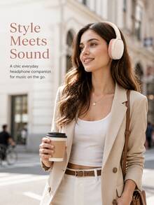 Lightweight Foldable Bluetooth Headphones, Comfortable Over-Ear Headset With Adjustable Headband, Soft Earpads And Long-Lasting Battery, Wireless Headphones For Work, Study, Relaxation And Daily Use - View 6