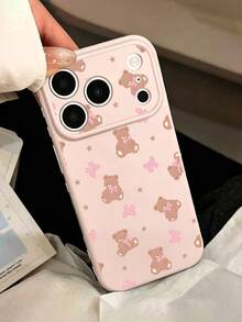 1 chiếc ốp lưng điện thoại TPU mềm mại, chống sốc, họa tiết nơ, sao, gấu dễ thương tối giản, có thiết kế trái tim bên hông, thích hợp làm quà tặng sinh nhật/ngày lễ cho bạn bè, gia đình, người yêu, phù hợp với các dòng điện thoại 17/16/15/14/13/12/11/X/XR/XS MAX, Galaxy A56/55/A03S. - Nhiều màu - Xem 3