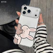 Funda para teléfono con patrón Un ratón marrón besa a un conejo., compatible con iPhone 17, 16, 15, 14, 13, 12, 11 Pro Max, Plus,   A,  Redmi POCO  G, OPPO A, Honor. Diseño ligero, antideslizante y a prueba de golpes. - transparente - Ver 2