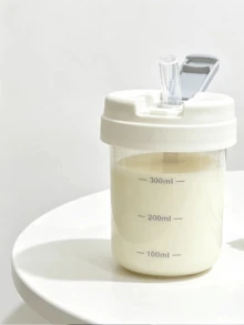 1個 (550ml) 透明吸管水瓶，刻度塑料杯適用於果汁，可重複使用便攜吸管杯，防漏旅行水瓶，咖啡療癒圖案馬克杯，運動健身飲水瓶，日常補水，成人禮物 - 彩色 - 查看 1