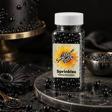 95g/3.35oz Cake Decorating Pearl, Black Colored Pearl Sprinkles, Mixed Sizes. Suitable For Cookies, Ice Cream, Macarons, Donuts, Cupcakes And Pudding Decoration. Ideal For Birthday, Wedding, Party, Valentine's Day, Mother's Day - View 6