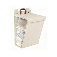 Bộ 3 giỏ đựng quần áo bẩn treo tường có thể gấp gọn, làm bằng vải lanh, mỗi bộ kèm 2 móc treo miễn phí. - Nhiều màu - Xem 9