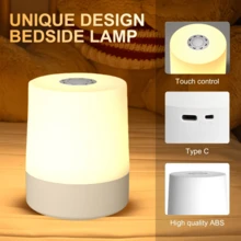 Usb-Powered Touch Control LED Night Light With 3 Adjustable Colors And Dimmable Brightness - Embedded Wall-Mounted Bedroom Decor, Valentine'S Day Gift, Modern Home Ambiance Lighting, Minimalist Lamp, Sleek Cylindrical Design, Smooth End Lamp - White - View 10
