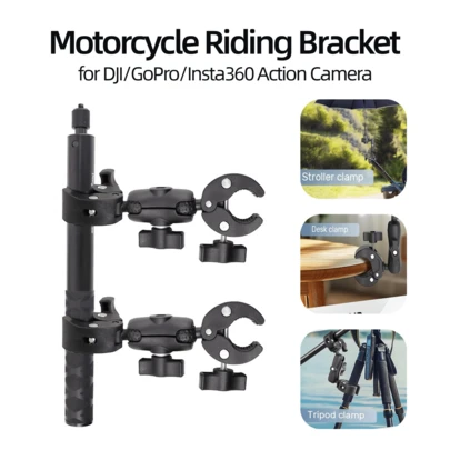 Giá đỡ camera hành trình dành cho xe máy Hero hoặc Osmo Action 6/5Pro/4/3/360/Pocket 3/4/Nano hoặc X5/4/3/2/Ace Pro2/1/Go 3/3S/Ultra, hoàn hảo cho các hoạt động thể thao ngoài trời, du lịch nghỉ dưỡng và là món quà lý tưởng, di động, đa năng | Góc nhìn có thể điều chỉnh | Tương thích rộng rãi
