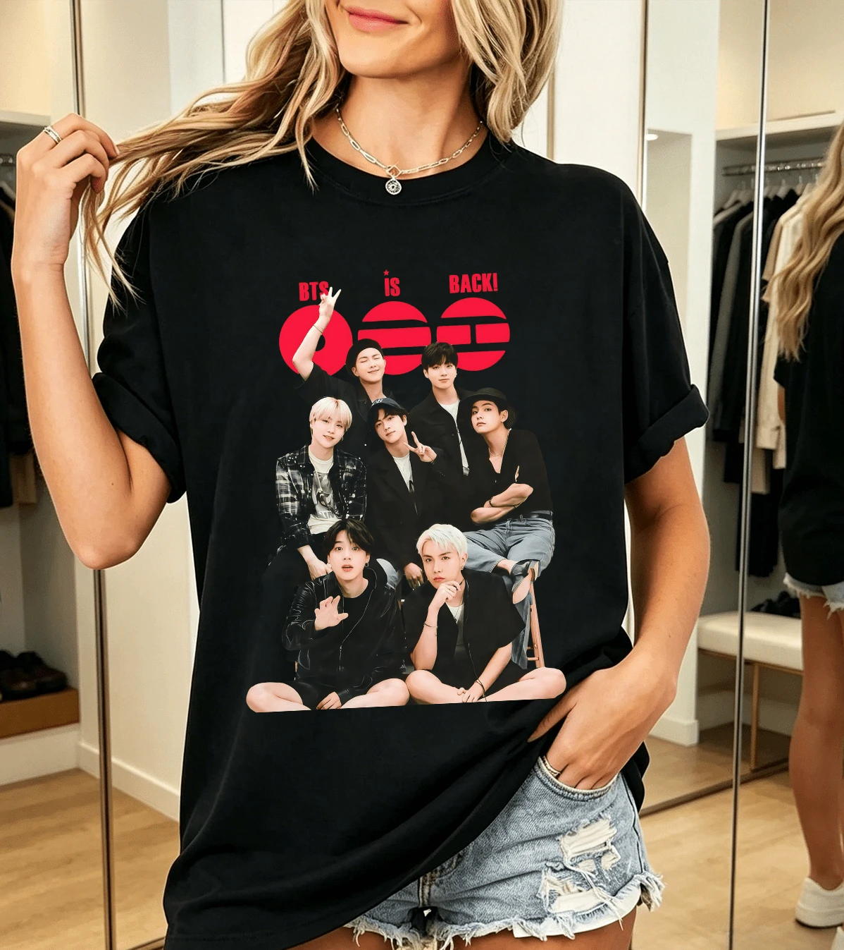 B-BTSB IS BACK T-Shirt 100% Cotton For Fans - Black - View 1