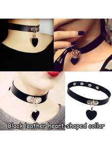 Dây chuyền choker da thời trang nam nữ cá tính, phong cách Punk Goth Metal, đính gai nhọn, mắt xích. - màu đen - Xem 5
