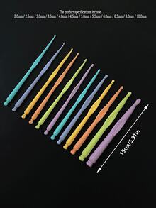 糖果色鉤針套組 12 種尺寸 (2.0mm-10.0mm)，光滑握感舒適且附尺寸標記，適合初學者與手工愛好者，可用於 DIY 禮物製作、萬聖節、聖誕節節日手工項目 - 糖果色鉤針 - 查看 7