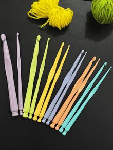 糖果色鉤針套組 12 種尺寸 (2.0mm-10.0mm)，光滑握感舒適且附尺寸標記，適合初學者與手工愛好者，可用於 DIY 禮物製作、萬聖節、聖誕節節日手工項目 - 糖果色鉤針 - 查看 5