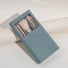5pcs Customized Mini Makeup Brush Set, Can Customize Name/Text/Logo, Includes Mirror, Portable Eyeshadow Brush Set, Personalized Travel Makeup Brush Set, All-In-One Eye Makeup Brush Set (For Eyeshadow, Blush, Contour, Etc.) - one-size - View 13