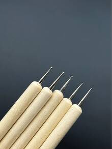 5pcs Dual-Tip Marking Pens Set, Wooden Handle Transfer Pens Suitable For Embroidery, Sewing And Fabric Marking, Handmade Gifts And Seasonal Embroidery Project Tools - Iron Pen - View 6