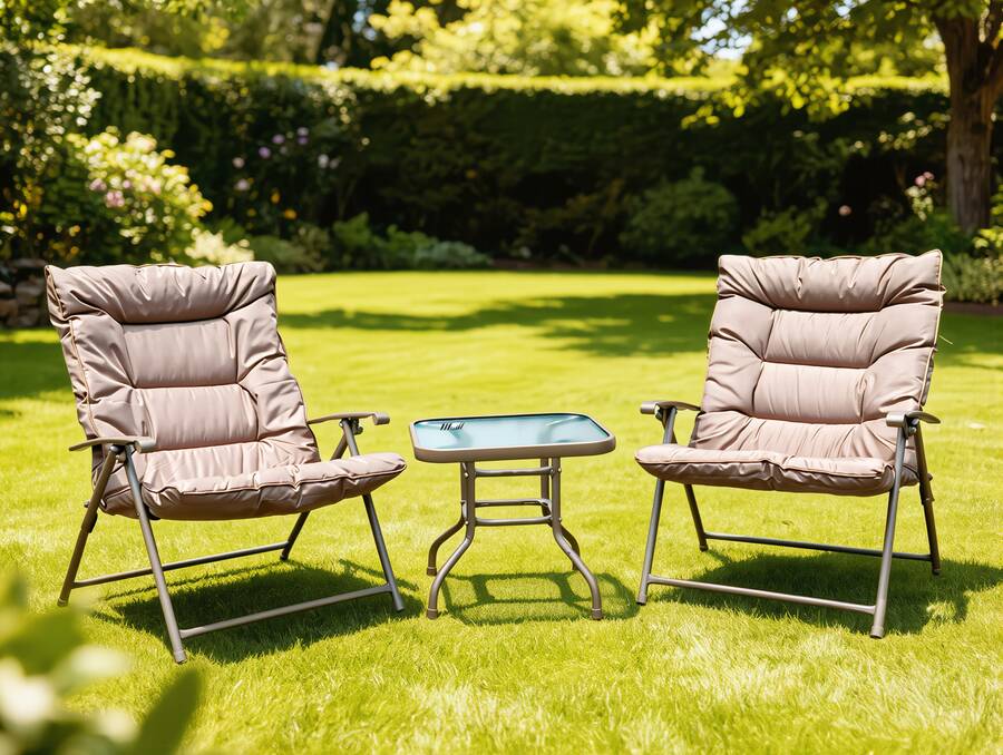 Set da giardino MAUì - 2 Poltrone Relax e Tavolino da Giardino - Beige - Visualizzare 1