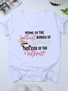 Fun Text That Expresses A Mix Of Sarcastic Humor And Joy With Colorful Lettering And A Print That Reflects A Confident Personality And Free Spirit, Ideal For Women Who Enjoy Standing Out. Comfortable Casual Women's T-Shirt For Everyday Wear - 白色 - 查看 8