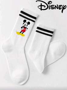 Disney Socks, Featuring Mickey Mouse, Minnie Mouse, Suitable For Daily Wear, Unisex, Perfect For Both Home And Outdoor Activities. - White - View 3