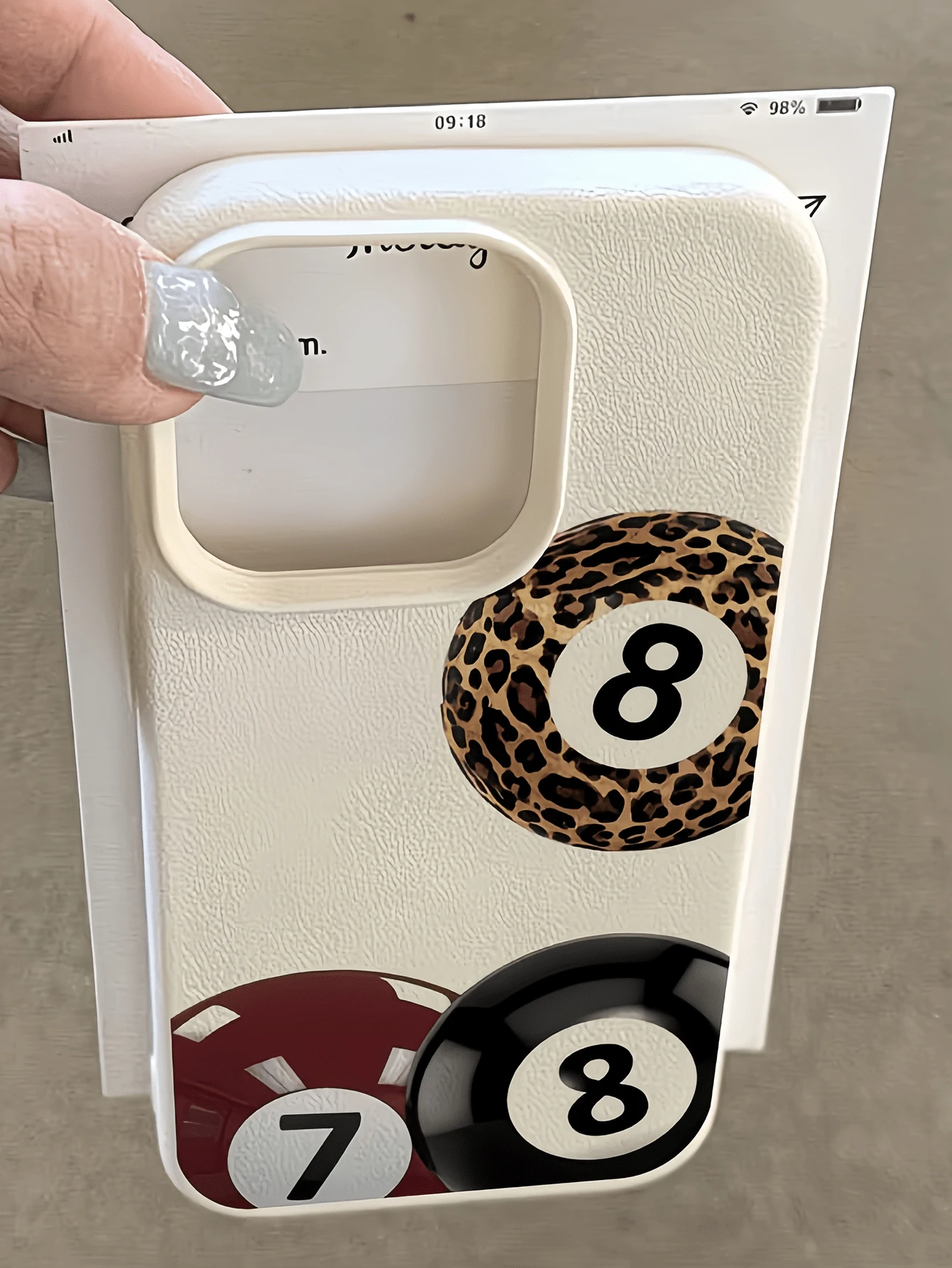 Billiards 1pc White Contrast Billiard Pattern Full Coverage TPU Shockproof Phone Case Compatible With Apple 16, 15, 14, 13, 12, 11 Pro Max, Series - Multicolor - View 1