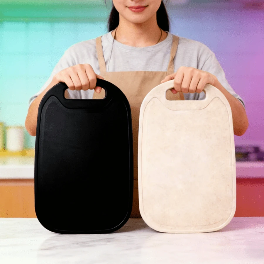 1/2件套塑料砧板,加厚耐用,适用于肉类、蔬菜、水果、面包、奶酪等,可放入洗碗机清洗,厨房必备,适合备餐、露营、公寓、乔迁、母亲节、生日等场合赠送。 - 查看 1