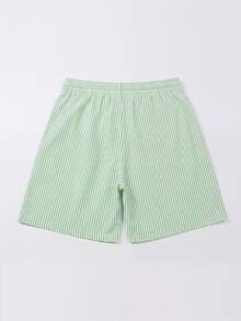 Men's Summer Round Neck Casual T-Shirt And Shorts Set - Mint Green - View 6