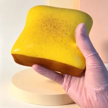 Super Soft Butter Toast Squeeze Toy, Perfect Stress Relief Gift For Birthday, Holiday, Christmas, Halloween - Multicolor - View 3