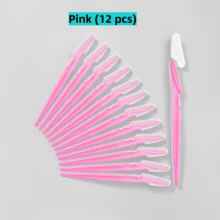 12/40件套女士面部剃刀、眉毛修剪器和脱毛刀，面部脱毛，上唇和眉毛修饰工具，打造光滑肌肤的化妆工具 - 升級款粉紅色 - 查看 13