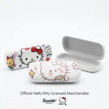 Hello Kitty 硬质眼镜盒，高品质便携式女士眼镜盒，时尚眼镜收纳盒，卡通设计 - 彩色 - 查看 4