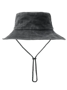 1pc Vintage Washed Fisherman Hat, Summer Sun Hat, Outdoor Fashion Face-Flattering Hat, Suitable For Outdoor Daily Use - Black - View 5