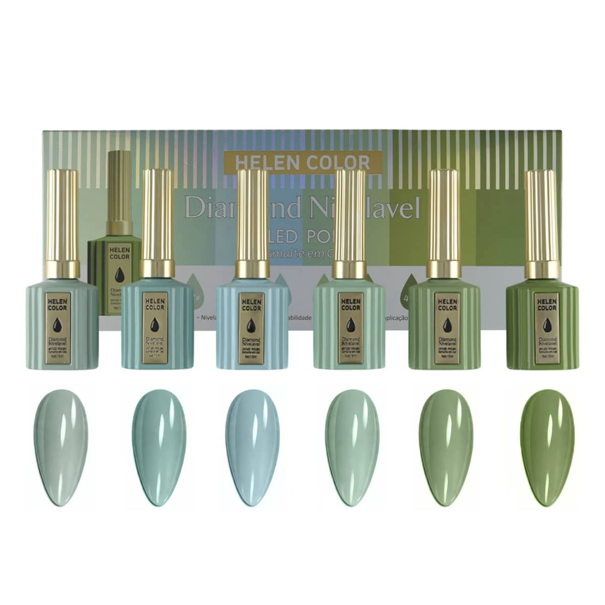 Kit 6 Diamond Nail Polishes 15ml Each - Helen Color - Seasons Of The Year - 藏蓝色 - 查看 1