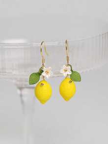 Lemon Fruit Style Earrings, Multiple Styles Available, Sweet Daily Accessory For Students - one-size - View 10