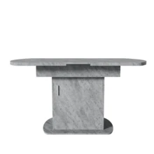 Extendable Oval Dining Table, 110/130 X 70 X 75 Cm, Dining Table With Storage, Coffee/Leisure Table, Modern And Minimalist Dining Table, Space-Saving Multifunctional Dining Table, White With Gold Handle. - Grey - View 7