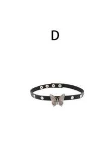 Dây chuyền choker da thời trang nam nữ cá tính, phong cách Punk Goth Metal, đính gai nhọn, mắt xích. - màu đen - Xem 11