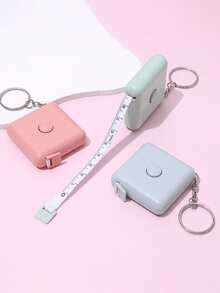 Cinta métrica retráctil mini con llavero, adecuada para medición corporal, costura y manualidades - Escala dual, esencial para el apartamento y el regreso a la escuela, 1,5 m, excelente para uso diario y fiesta de cumpleaños - Color aleatorio - multicolor - Ver 3