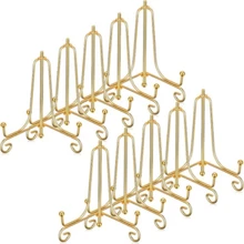 5/10pcs 4-Inch Metal Display Stands, Gold-Color Holders Suitable For Frames, Decorative Plates, Dishes, Books And Tabletop Decor - Gold - View 2
