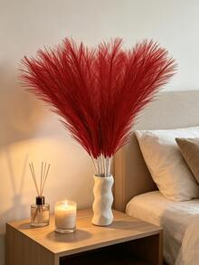 10 piezas/20 piezas Plástico Rattan artificial, Decoración bohemia Rattan, Relleno de jarrón para el hogar moderno Plantas artificiales, Decoración de boda, Decoración de jardín, Decoración de primavera, Decoración de habitación - Rojo - Ver 3