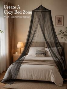 1件式蚊帳床幔，特大/大床適用，吊掛式天花板安裝，圓頂蚊帳床帳，適合單人床、成人床，優雅特大/大床幔，時尚圓頂蚊帳床帳，成人床裝飾 - 蚊帳 - 查看 4