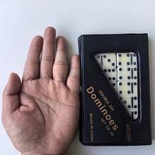 28片多米诺骨牌游戏套装，带PVC收纳盒，适合所有年龄段的休闲桌面游戏玩具，创意礼物，适合生日、圣诞节、复活节、感恩节、万圣节等节日。 - 黑色 - 查看 12