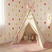 1 Rollo de Papel Tapiz Autoadhesivo Removible con Diseño Lindo de Fresa y Flores, 17.5 Pulgadas (44.5 Cm) de Ancho, Rayas Rosa Beige con Encaje y Lazo, Fácil de Limpiar y Cortar, Adecuado para Renovación de Paredes de Habitaciones Infantiles, Renovación de Muebles y Decoración del Hogar - fresa - Ver 12