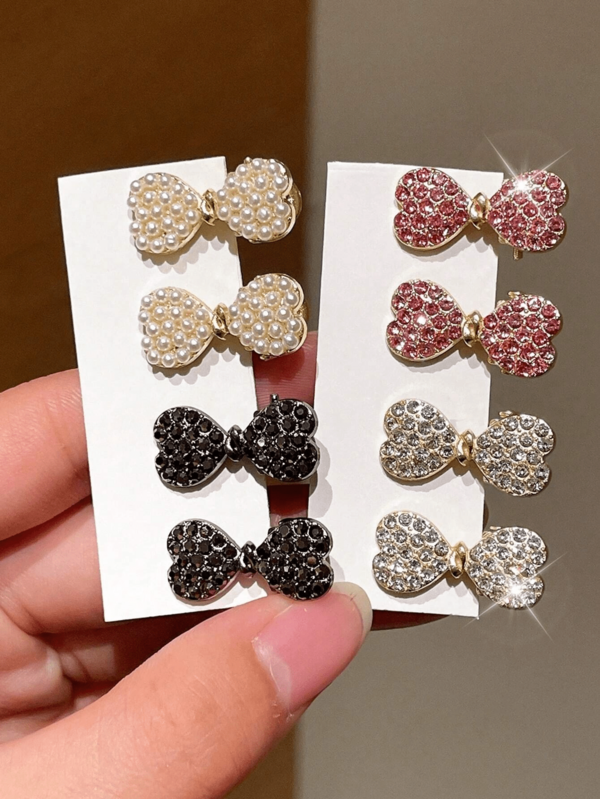 Bộ 8 kẹp tóc nơ đính đá nhiều màu mini tinh xảo cho nữ, phù hợp cho tóc mái và tóc trước trán, quà tặng hoàn hảo cho bạn gái, lý tưởng cho ngày tựu trường, hẹn hò, đi biển, đi làm hàng ngày, tiện lợi và hữu dụng, kẹp tóc barrette