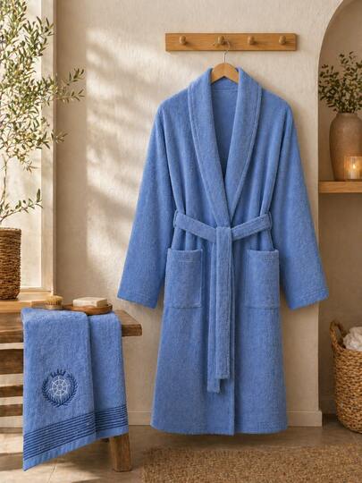 Set di accappatoio e asciugamano di lusso - S/M, L/XL 2XL 3XL - Asciugamano 50x70 cm - 100% cotone, ultra morbido e assorbente - Comfort premium per il bagno - Prodotto in Turchia
