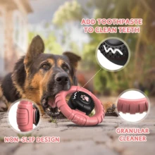 Dog Toys For Aggressive Chewers Large Medium Breed, Indestructible Squeaky Dog Chew Toys, Tough Nylon Rubber Interactive Dog Toys To Keep Them Busy - 粉色 - 查看 2