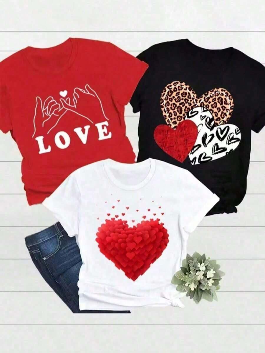 Camiseta de manga Prenda individual, no un conjunto de 3 piezas, 1 piezas/set de camisetas de manga suitable for streetwear, Top oversized cuello redondo daily outings, camping, concerts, hip-hop, rock, and rap events holgada y cómoda con estampado de letras para mujer, suave y transpirable, de uso versátil y con estilo Y2K y punk dulce. Adecuada para salidas de fin de semana, fiestas con temática vaquera, uso diario y festivales de música casual. - Negro - Ver 1