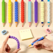 High-Quality Soft Silicone Pen Grip, Flexible & Resilient To Relieve Stress, Corrects Grip Posture, Prevents Hand Pain & Calluses, Professional Design, Student & Office Worker Essential, Adorable & Practical Stationery, Available In Multiple Colors - Multicolor - View 3