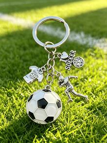 1 Or 2 Exquisite Football Keychains With Printed Patterns, World Cup Commemorative Football Keychains With Small Football Charms. These Are Essential Accessories For Football Fans, Suitable For Backpacks Or Cars, And Creative Football Keychains For Students And Fans. - Light Grey - View 7