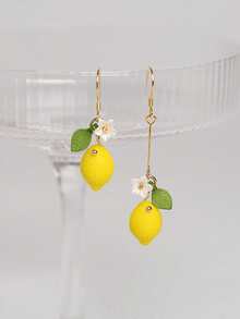 Lemon Fruit Style Earrings, Multiple Styles Available, Sweet Daily Accessory For Students - one-size - View 7