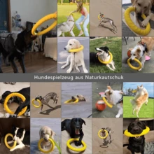 XL Large Indestructible Dog Toys, Dog Chew Toys For Aggressive Chewers,Flying Discs For Medium/Large Breeds. Floating Dog Ring Toys For Throwing, Catching, Grabbing. (12 Inch) - XL 大號 黃色 - 查看 6